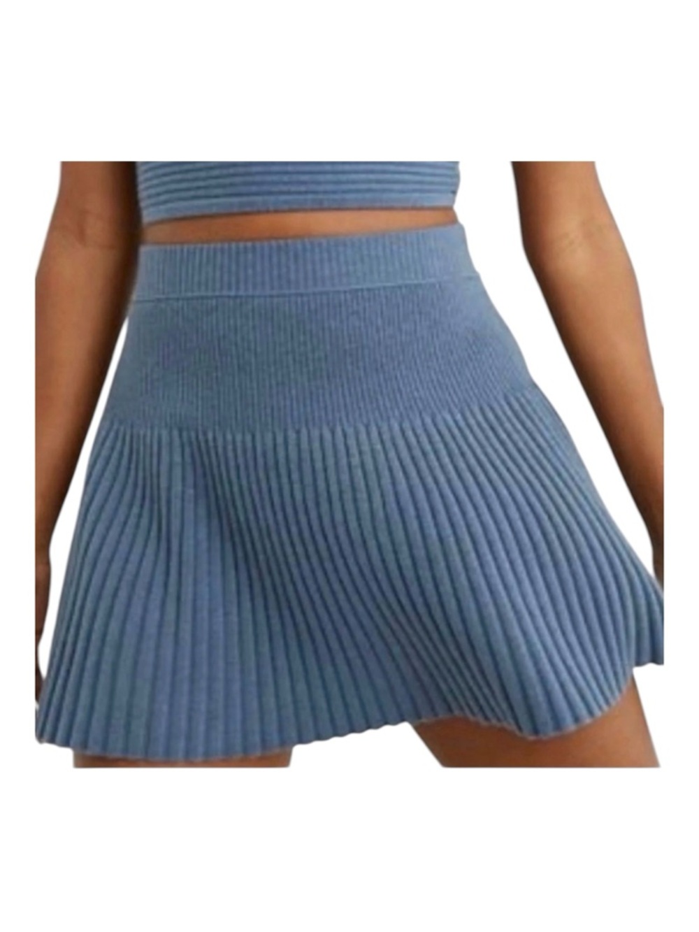 Aerie Take Charge Wool Blend Skirt Steel Blue
